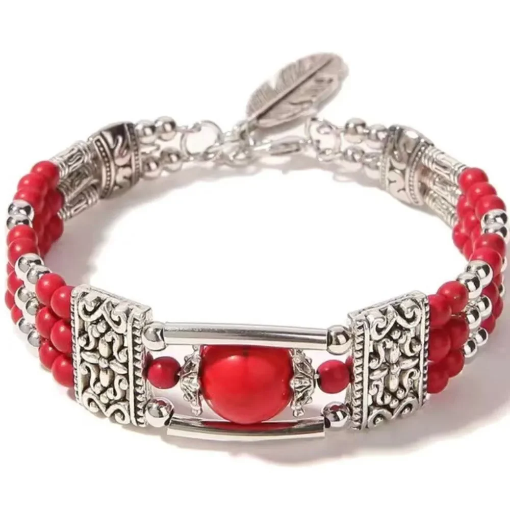 BOHO VINTAGE DESIGN SILVER BRACELET‎